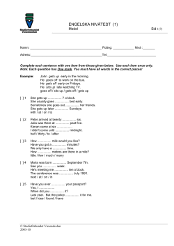 engelska niv&aring;test (1) - Studief&ouml;rbundet Vuxenskolan