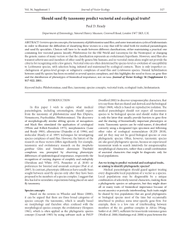 Should sand fly taxonomy predict vectorial and ecological traits