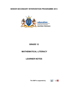 grade 12 mathematical literacy learner notes