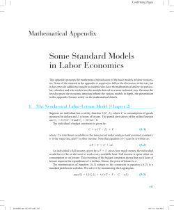 Some Standard Models in Labor Economics