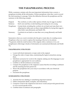 THE PARAPHRASING PROCESS