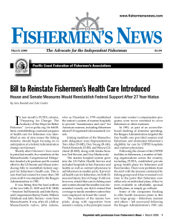 Bill to Reinstate Fishermen`s Health Care Introduced