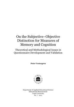On the Subjective&ndash;Objective Distinction for