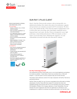 Sun Ray 3 Plus Client Data Sheet