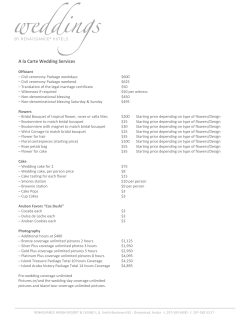 A la Carte Wedding Services 2014-2015