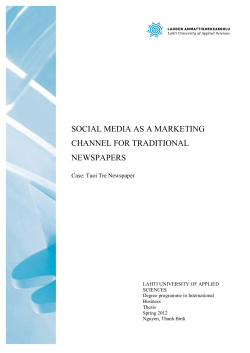 social media as a marketing channel for traditional newspapers