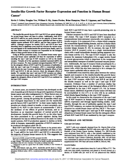 Insulin-like Growth Factor Receptor Expression