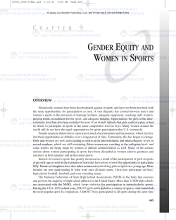 GENDER EQUITY AND WOMEN IN SPORTS