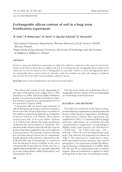 Exchangeable silicon content of soil in a long