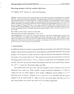 Factoring integers with the number field sieve