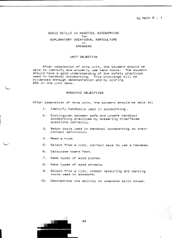 Ag Mech 6 - 1 woodworking practices by answering true/False