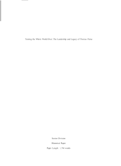 2nd Place – ” Turning the Whole World Over: The Leadership and