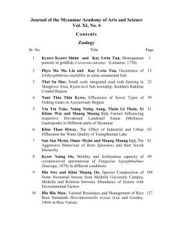 Journal of the Myanmar Academy of Arts and Science Vol. XI, No. 4