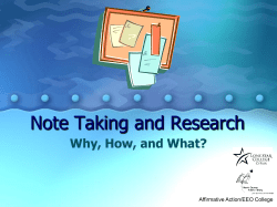 Note Taking and Research