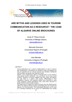 are myths and legends used in tourism communication as a resource?