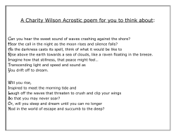 A Charity Wilson Acrostic poem for you to think about