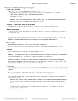Pitching - Throwing - Summary Page 1 of 5