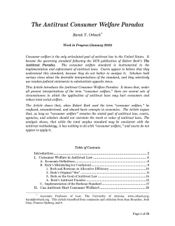 The Antitrust Consumer Welfare Paradox