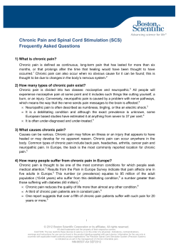 Chronic Pain and Spinal Cord Stimulation (SCS)