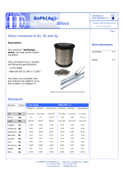 Technical Data Sheet SnPb(Ag) solder alloys
