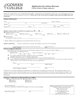 Application for tuition discount