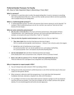 Preferred Gender Pronouns: For Faculty (Or, How to Take Important