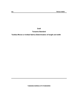 Draft Tanzania Standard Textiles