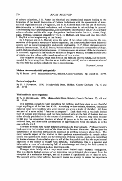 books received - Journal of Medical Microbiology