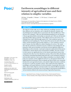 Earthworm assemblages in different intensity of agricultural