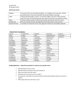 Animal Farm Vocabulary - Coshocton City Schools