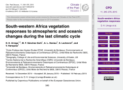 South-western Africa vegetation responses to atmospheric and