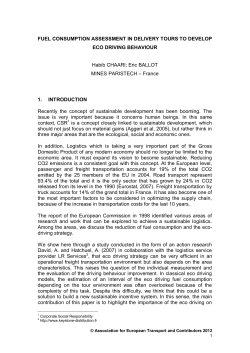 FUEL CONSUMPTION ASSESSMENT IN DELIVERY TOURS TO