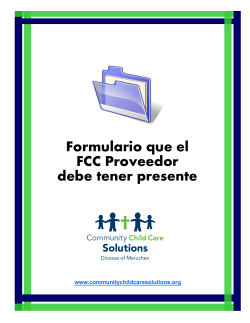 Formulario que el FCC Proveedor debe tener presente
