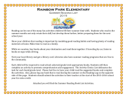 summer reading list 2015 - Rainbow Park Elementary School