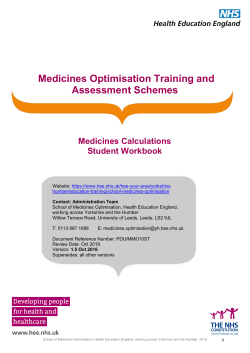 Medicines Calculations - Health Education England