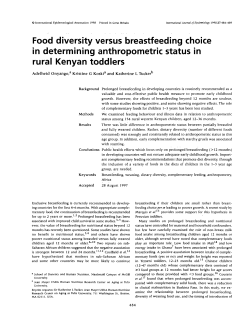 Food diversity versus breastfeeding choice in
