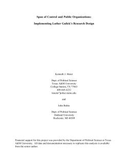 Span of Control and Public Organizations