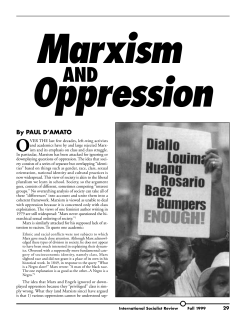 Marxism and Oppression - International Socialist Review