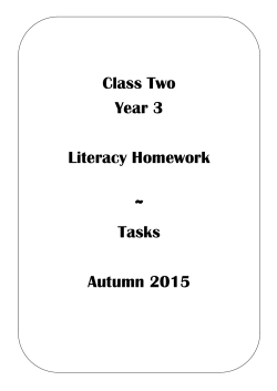 Class Two Year 3 Literacy Homework ~ Tasks Autumn 2015
