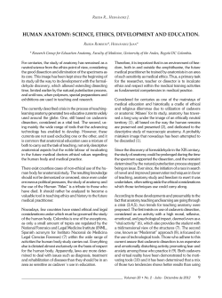HUMAN ANATOMY: SCIENCE, ETHICS, DEvELOpMENT AND