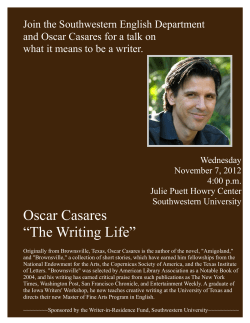 Oscar Casares &ldquo;The Writing Life&rdquo;