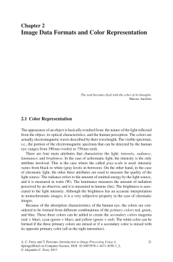 Image Data Formats and Color Representation