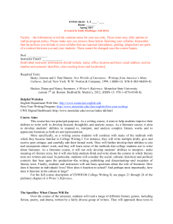 Faculty – the information in red ink contains notes for your use only