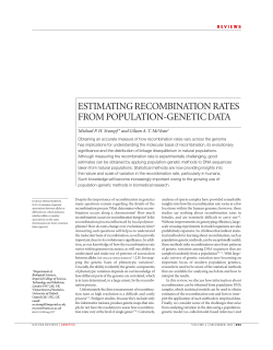 ESTIMATING RECOMBINATION RATES FROM POPULATION