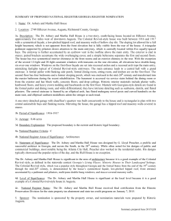 summary of proposed national register/georgia register nomination