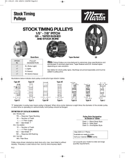 Stock Timing Pulleys STOCK TIMING PULLEYS