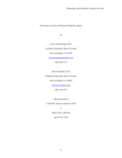 Classroom Activities with Spanish-English Cognates