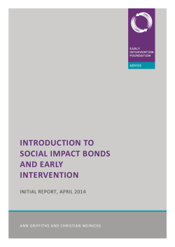 Introduction to Social Impact Bonds and Early Intervention