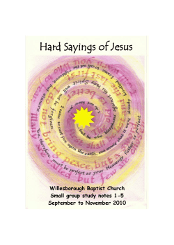 Hard Sayings of Jesus - Willesborough Baptist Church
