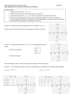 Square Root and Log Functions Notes